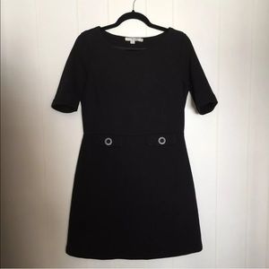 Boden Black Short Sleeve Sheath Dress